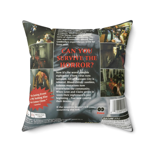 Survival Horror Game Box Pillow | Classic Console Inspired Cushion