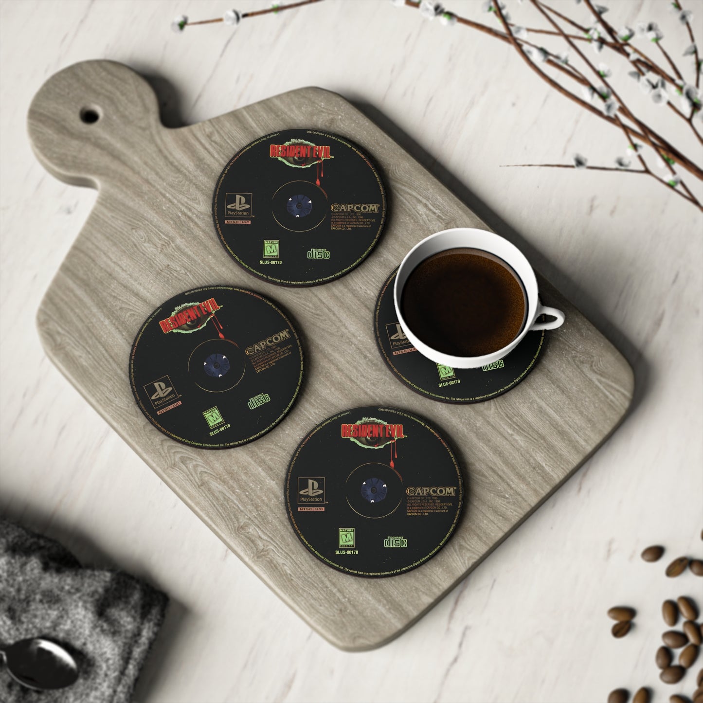 NEW Retro Game Coaster – PS1 Inspired Disc & Case