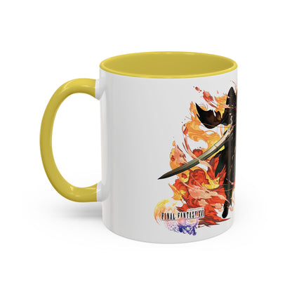 Mug Inspired in FFXVI Clive Rosfield Ifrit & Phoenix — Colorful RPG Videogame Ceramic Coffee Cup (11oz, 15oz)