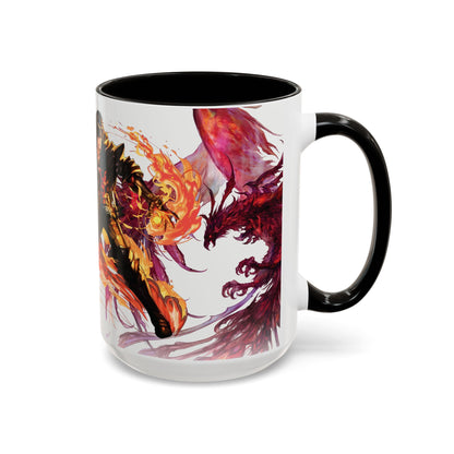 Mug Inspired in FFXVI Clive Rosfield Ifrit & Phoenix — Colorful RPG Videogame Ceramic Coffee Cup (11oz, 15oz)