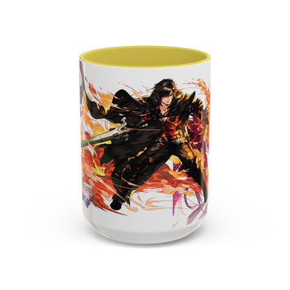 Mug Inspired in FFXVI Clive Rosfield Ifrit & Phoenix — Colorful RPG Videogame Ceramic Coffee Cup (11oz, 15oz)