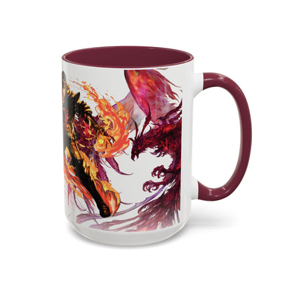 Mug Inspired in FFXVI Clive Rosfield Ifrit & Phoenix — Colorful RPG Videogame Ceramic Coffee Cup (11oz, 15oz)