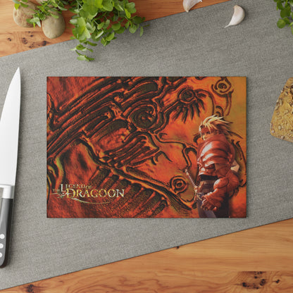 PlayStation Legend of Dragoon Glass Cutting Board — Retro RPG Kitchen Board