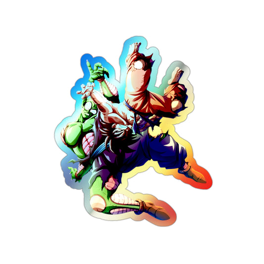 Holographic Anime Action Die-Cut Sticker — Colorful Shonen Character Decal