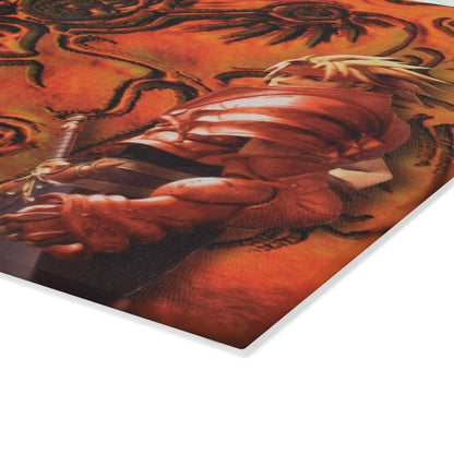 PlayStation Legend of Dragoon Glass Cutting Board — Retro RPG Kitchen Board