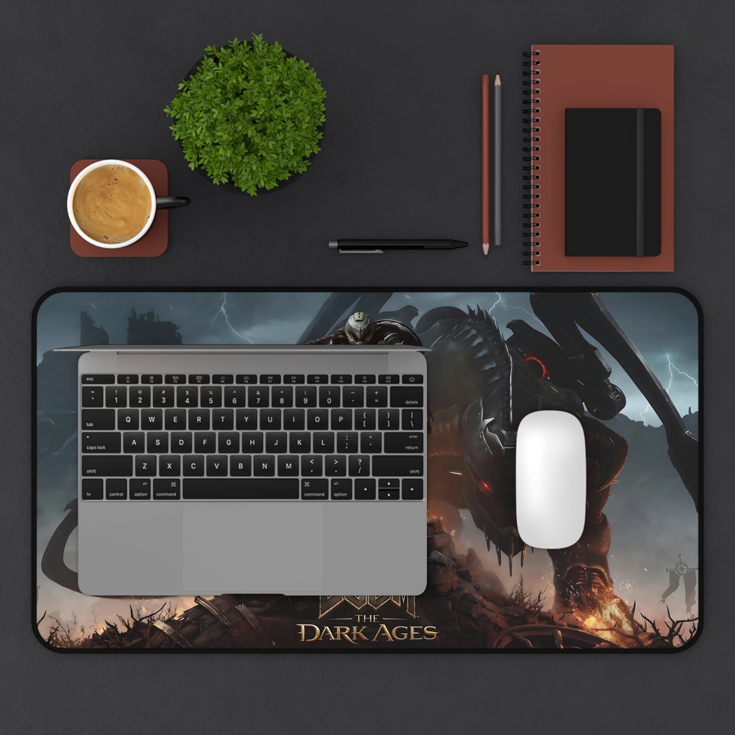 Mat Inspired in Doom Dark Ages Desk — Gaming Mouse Pad