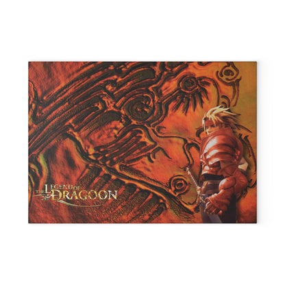 PlayStation Legend of Dragoon Glass Cutting Board — Retro RPG Kitchen Board