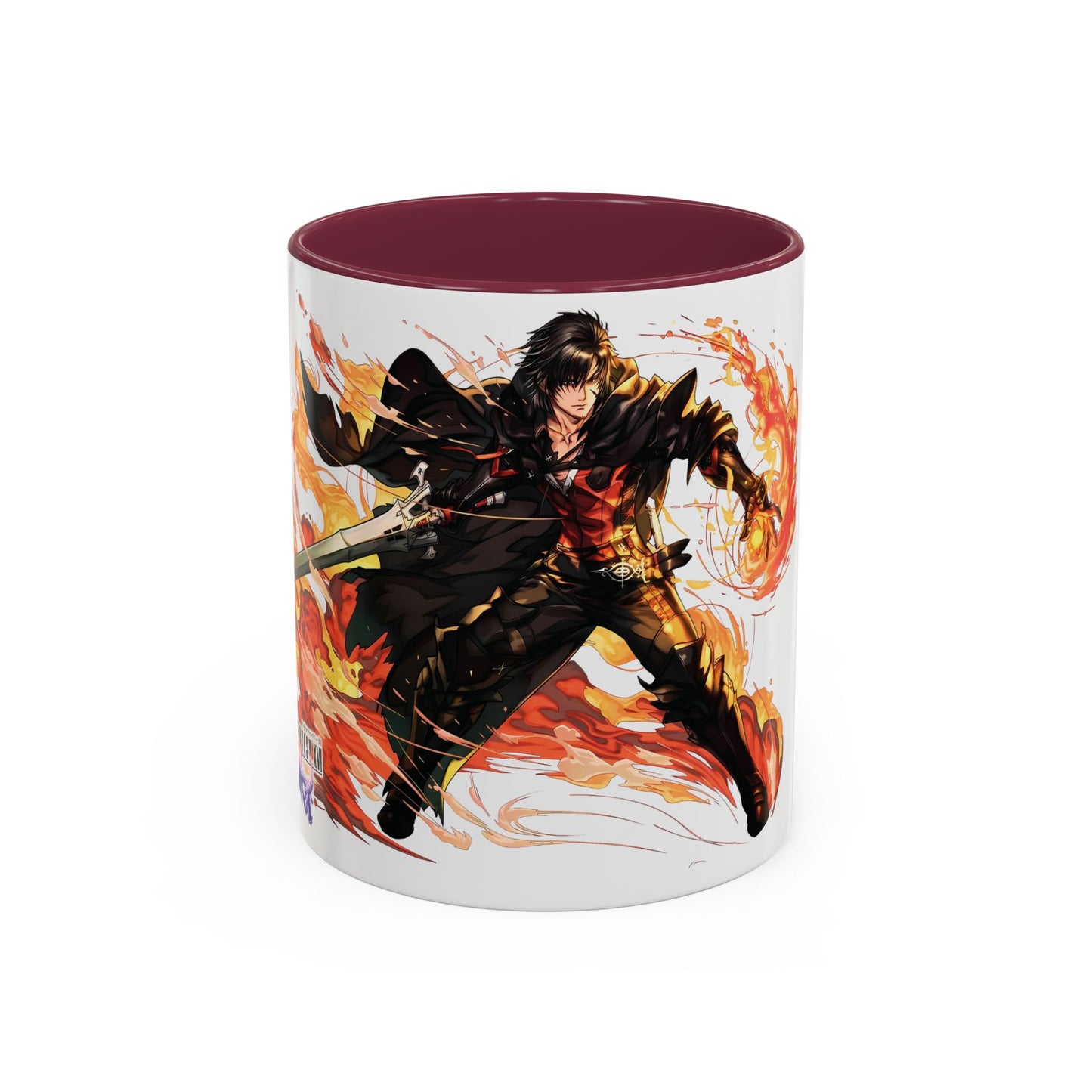 Mug Inspired in FFXVI Clive Rosfield Ifrit & Phoenix — Colorful RPG Videogame Ceramic Coffee Cup (11oz, 15oz)