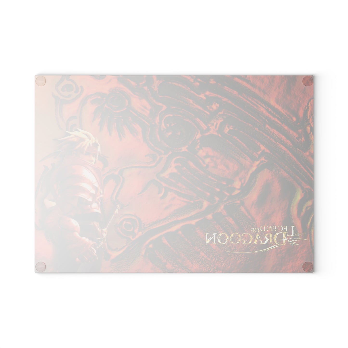 PlayStation Legend of Dragoon Glass Cutting Board — Retro RPG Kitchen Board
