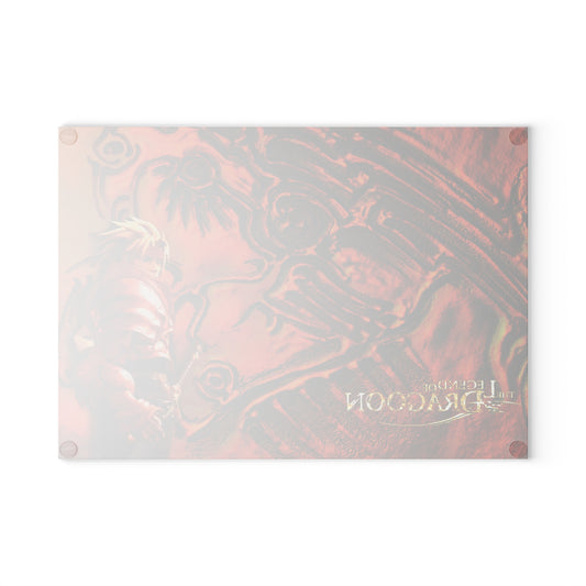 PlayStation Legend of Dragoon Glass Cutting Board — Retro RPG Kitchen Board