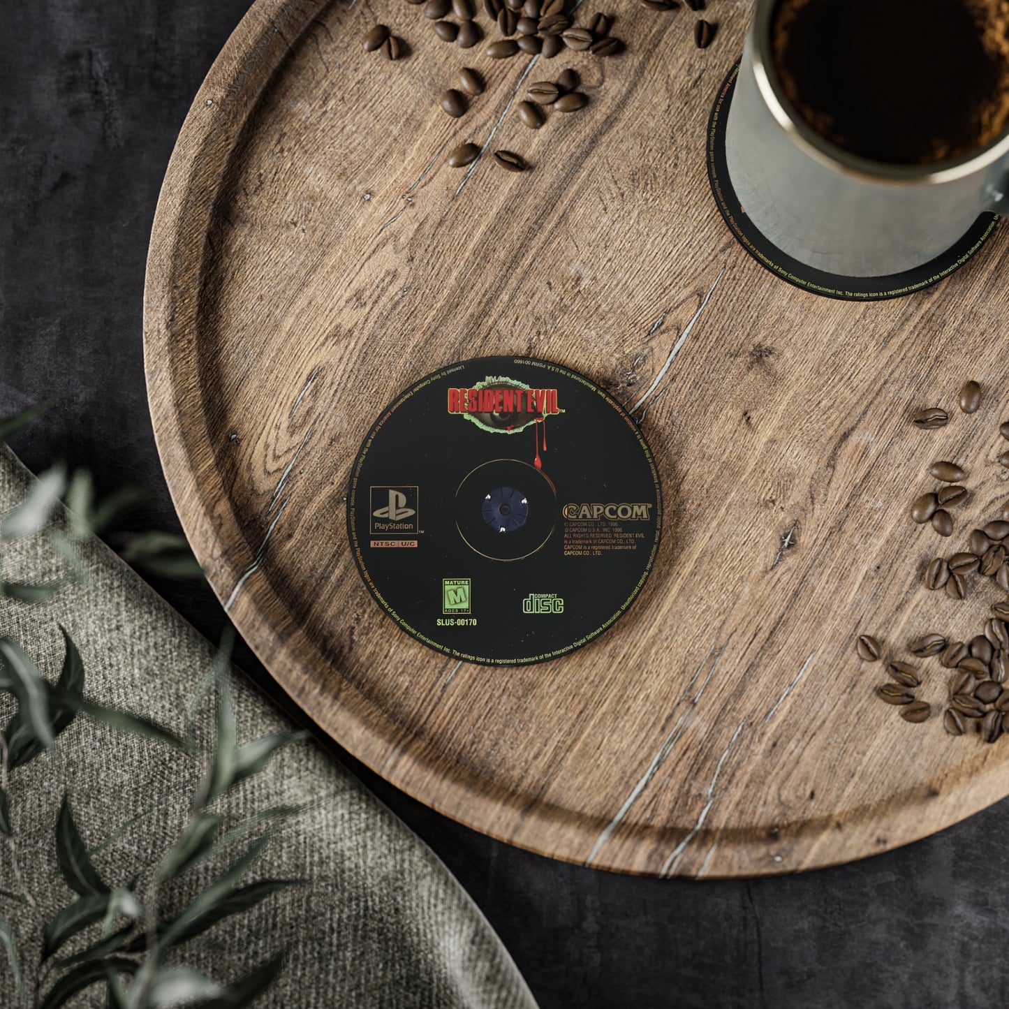 NEW Retro Game Coaster – PS1 Inspired Disc & Case
