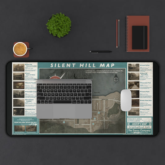 Large Gaming Mouse Pad XL 16x32 Silent Hill Inspired Desk Mat Extended