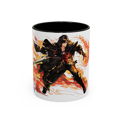 Mug Inspired in FFXVI Clive Rosfield Ifrit & Phoenix — Colorful RPG Videogame Ceramic Coffee Cup (11oz, 15oz)