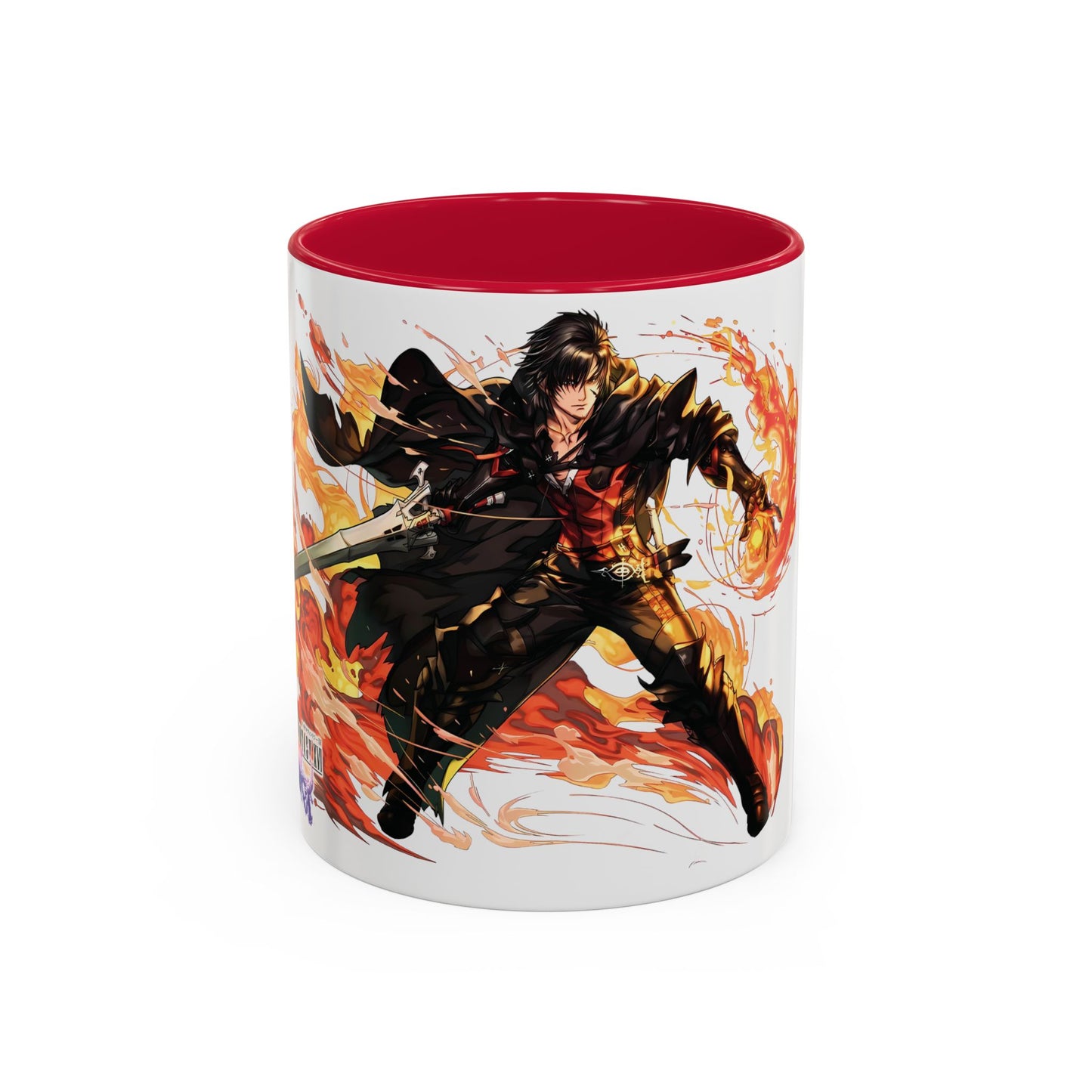 Mug Inspired in FFXVI Clive Rosfield Ifrit & Phoenix — Colorful RPG Videogame Ceramic Coffee Cup (11oz, 15oz)