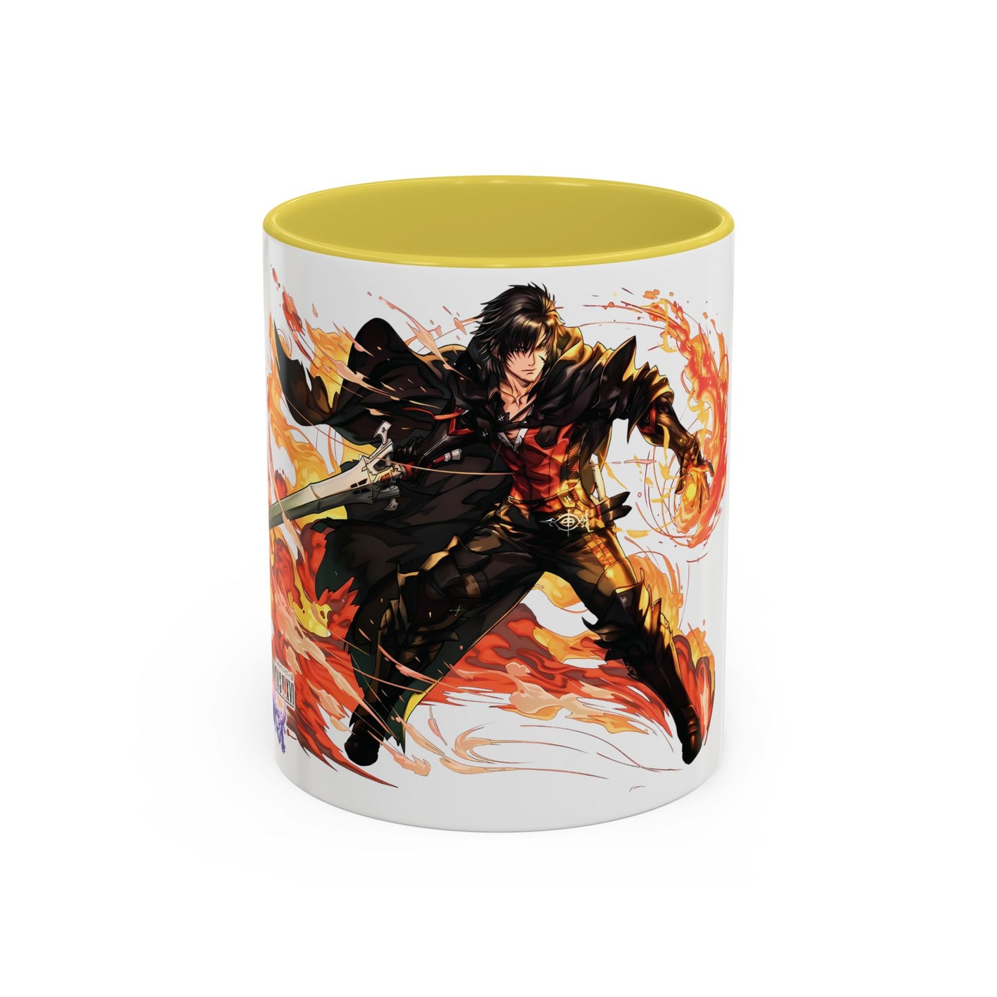 Mug Inspired in FFXVI Clive Rosfield Ifrit & Phoenix — Colorful RPG Videogame Ceramic Coffee Cup (11oz, 15oz)
