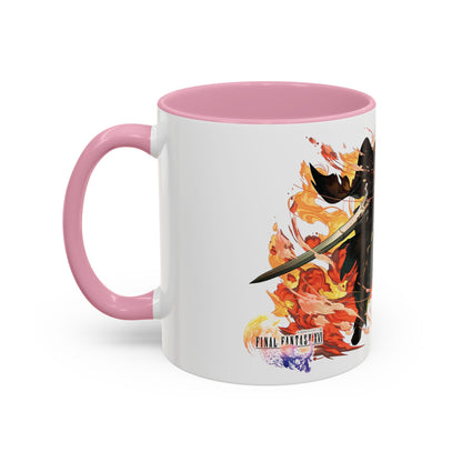 Mug Inspired in FFXVI Clive Rosfield Ifrit & Phoenix — Colorful RPG Videogame Ceramic Coffee Cup (11oz, 15oz)