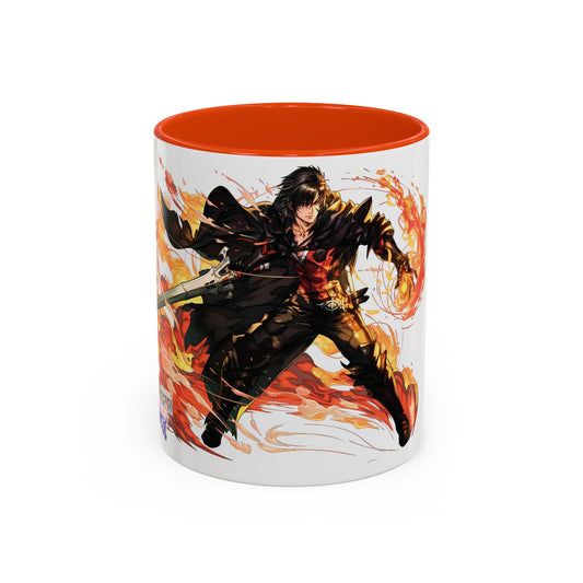 Mug Inspired in FFXVI Clive Rosfield Ifrit & Phoenix — Colorful RPG Videogame Ceramic Coffee Cup (11oz, 15oz)