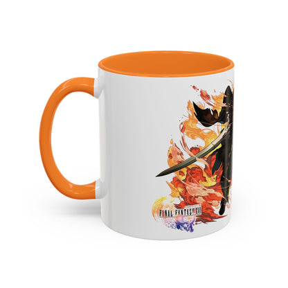 Mug Inspired in FFXVI Clive Rosfield Ifrit & Phoenix — Colorful RPG Videogame Ceramic Coffee Cup (11oz, 15oz)