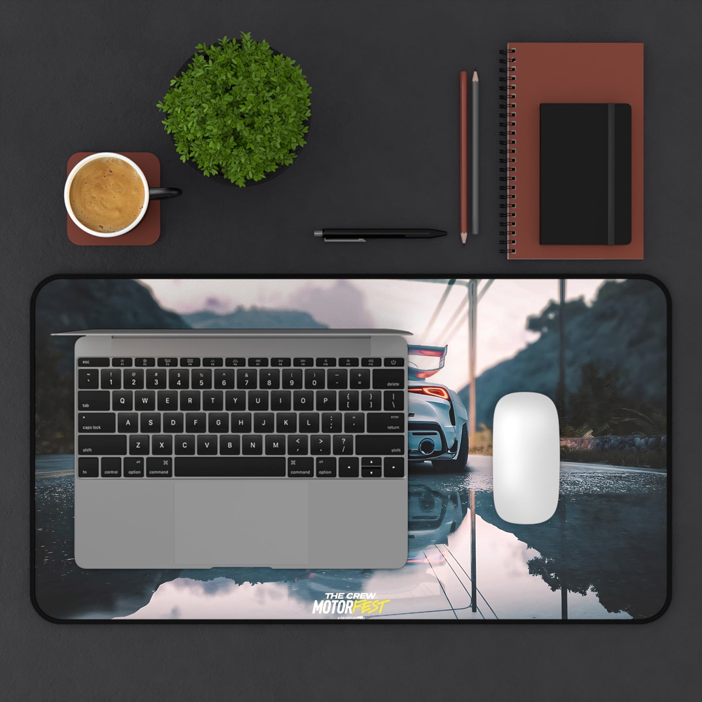Motorfest Inspired Desk Mat – Racing & Driving Game Setup