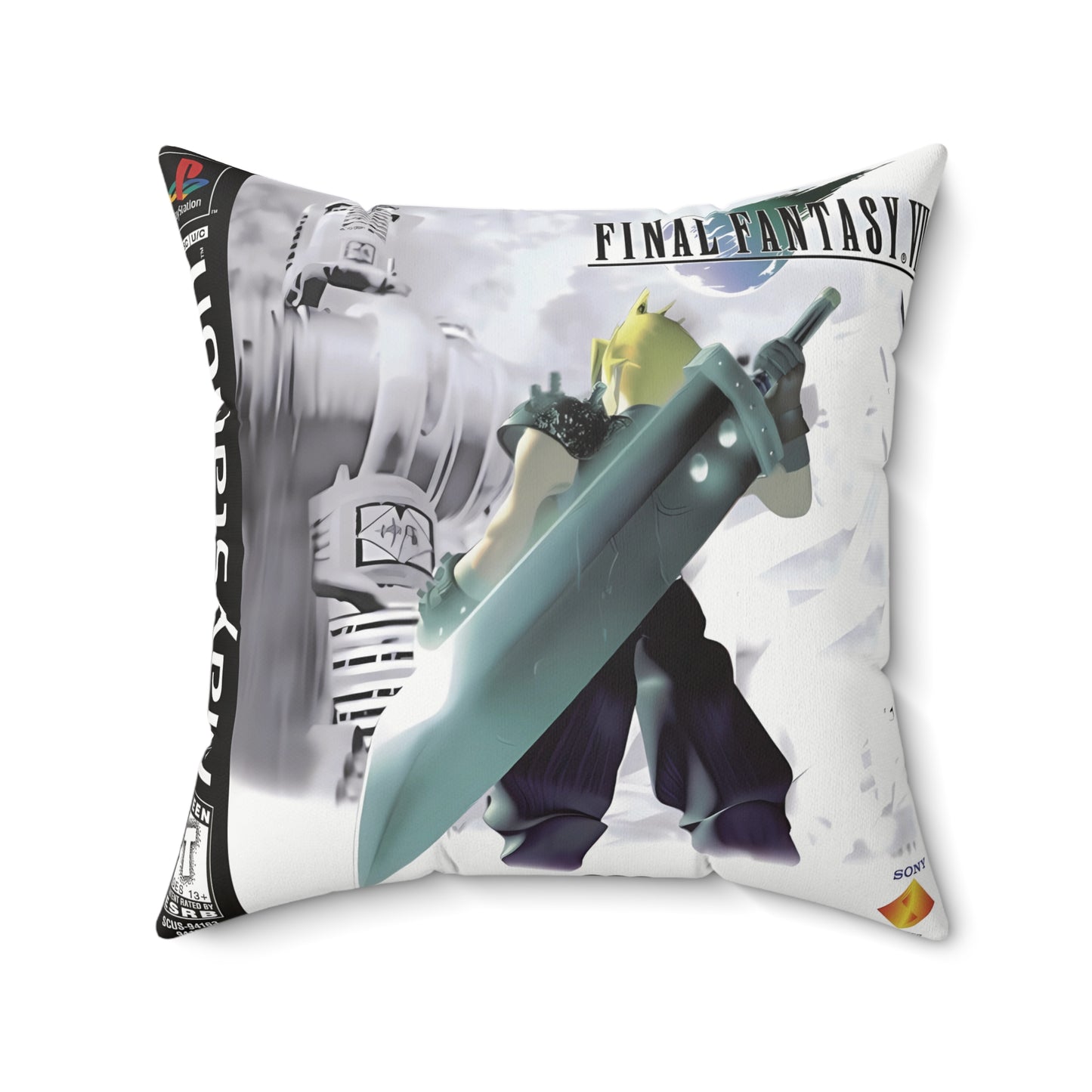 Final Fantasy VII Video Game Box-Inspired Square Pillow