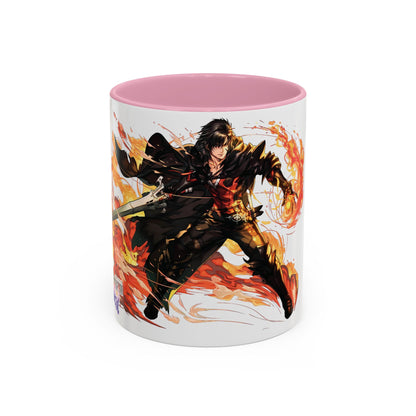 Mug Inspired in FFXVI Clive Rosfield Ifrit & Phoenix — Colorful RPG Videogame Ceramic Coffee Cup (11oz, 15oz)