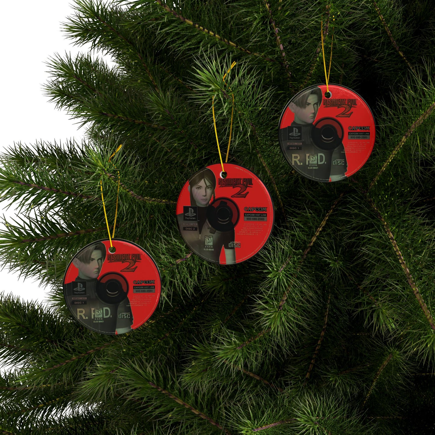 RE2 Inspired Disc Ornament – Retro Gamer Decor