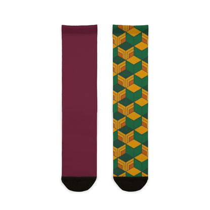 Water Hashira Pattern Socks | Anime-Inspired Geometric Design