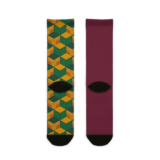 Water Hashira Pattern Socks | Anime-Inspired Geometric Design